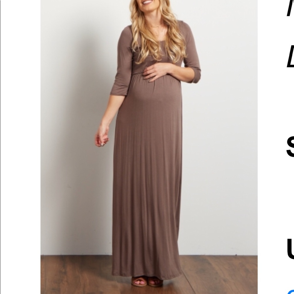 Mocha maxi maternity dress